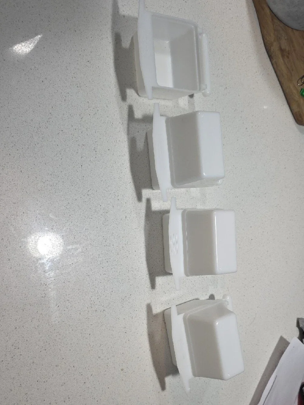 White Plastic Mini Feeders - Set of 4